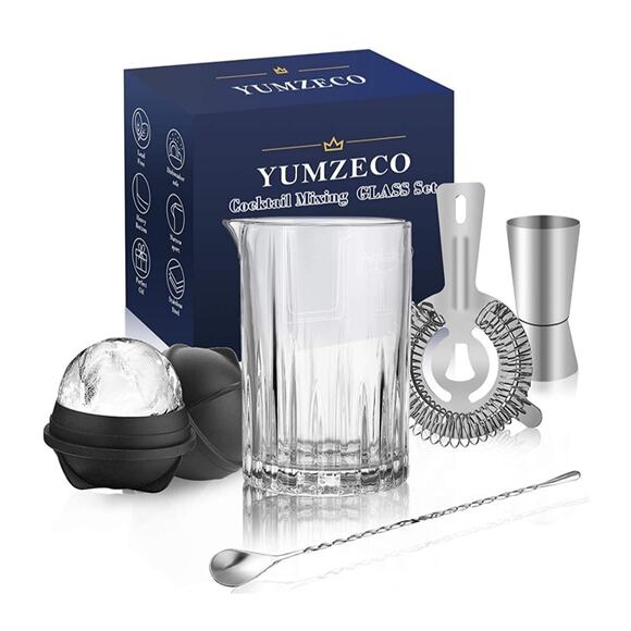 Yumzeco‎ Cocktail Mixing Glass 5 Piece Set New - Picture 1 of 12